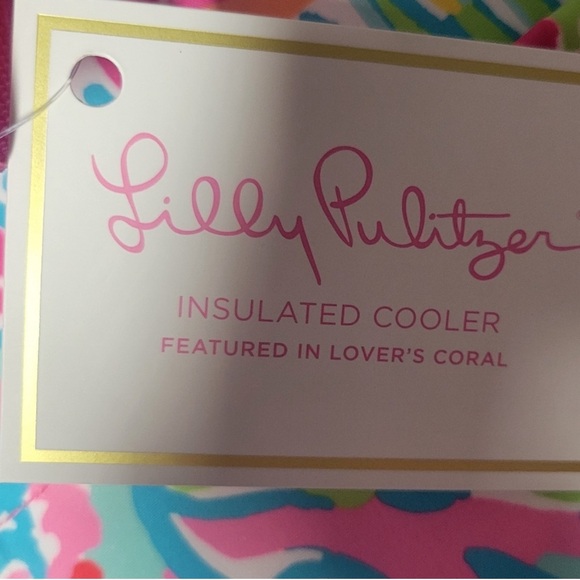 Lilly Pulitzer Insulated Beach Cooler in Lovers Coral with shoulder strap NEW - Picture 3 of 8